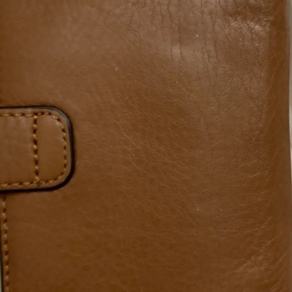 Michael Kors light brown leather side opening wallet
